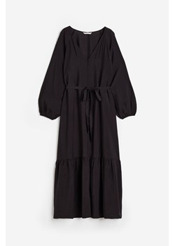H & M - Sukienka z guzikami i wiązanym paskiem - Czarny ze sklepu H&M w kategorii Sukienki - zdjęcie 169849263