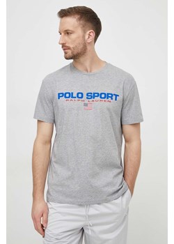 Polo Ralph Lauren t-shirt bawełniany męski kolor szary z nadrukiem ze sklepu ANSWEAR.com w kategorii T-shirty męskie - zdjęcie 169849460