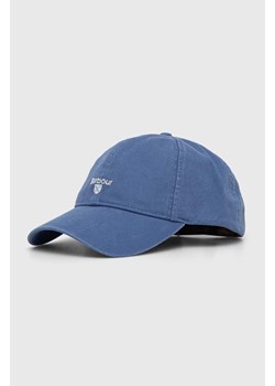 Barbour czapka z daszkiem bawełniana kolor niebieski z aplikacją ze sklepu PRM w kategorii Czapki z daszkiem męskie - zdjęcie 169850222