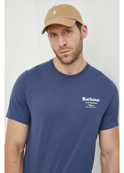 Barbour t-shirt bawełniany męski kolor niebieski z nadrukiem ze sklepu PRM w kategorii T-shirty męskie - zdjęcie 169850580