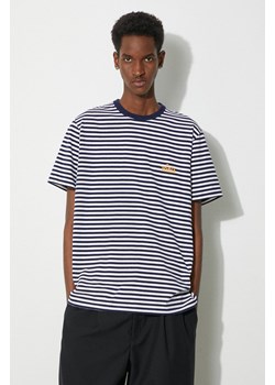 Woolrich t-shirt Striped T-Shirt męski kolor granatowy wzorzysty CFWOTE0121MRUT3687 ze sklepu PRM w kategorii T-shirty męskie - zdjęcie 169850650