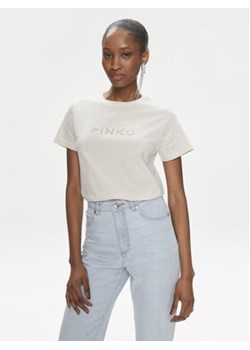 Pinko T-Shirt Start 101752 A1NW Beżowy Regular Fit ze sklepu MODIVO w kategorii Bluzki damskie - zdjęcie 169851484