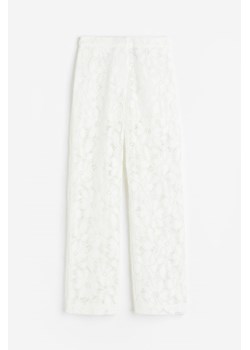 H & M - Proste spodnie koronkowe - Biały ze sklepu H&M w kategorii Spodnie damskie - zdjęcie 169853072