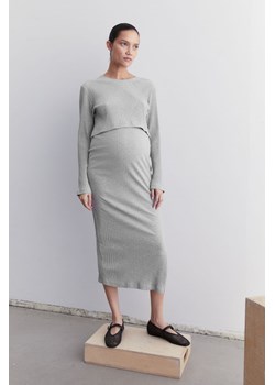 H & M - MAMA Komplet w prążki 2-częściowy - Szary ze sklepu H&M w kategorii Odzież ciążowa - zdjęcie 169853141