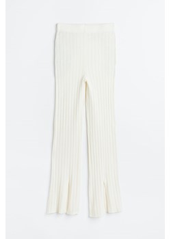 H & M - Rozszerzane legginsy z rozcięciem - Biały ze sklepu H&M w kategorii Spodnie damskie - zdjęcie 169853203
