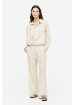 H & M - Szerokie spodnie - Beżowy ze sklepu H&M w kategorii Spodnie damskie - zdjęcie 169853223
