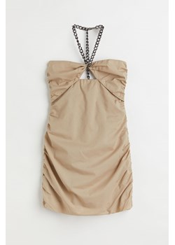 H & M - Sukienka bodycon z mocowaniem na karku - Beżowy ze sklepu H&M w kategorii Sukienki - zdjęcie 169853292