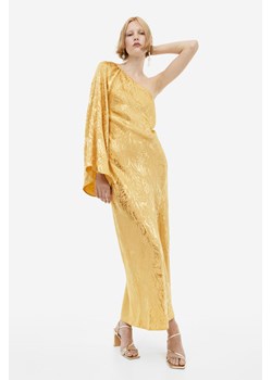 H & M - Żakardowa sukienka na jedno ramię - Żółty ze sklepu H&M w kategorii Sukienki - zdjęcie 169853311