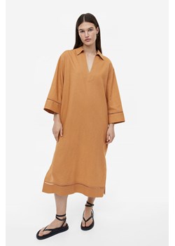 H & M - Tunikowa sukienka z domieszką lnu - Beżowy ze sklepu H&M w kategorii Sukienki - zdjęcie 169853314
