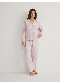 Reserved - Wzorzysta dwuczęściowa piżama - różowy ze sklepu Reserved w kategorii Piżamy damskie - zdjęcie 169858400