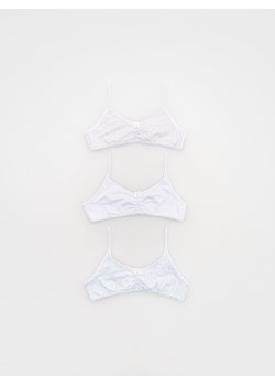 Reserved - Bawełniany top 3 pack - biały ze sklepu Reserved w kategorii Staniki dla dziewczynki - zdjęcie 169858701