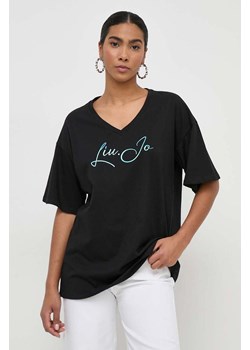 Liu Jo t-shirt bawełniany damski kolor czarny ze sklepu ANSWEAR.com w kategorii Bluzki damskie - zdjęcie 169859211