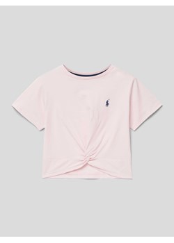 T-shirt krótki z wyhaftowanym logo ze sklepu Peek&Cloppenburg  w kategorii Bluzki dziewczęce - zdjęcie 169860843