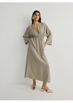 Reserved - Sukienka maxi z lyocellu - beżowy ze sklepu Reserved w kategorii Sukienki - zdjęcie 169862323