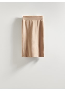 Reserved - Gładka spódnica midi - beżowy ze sklepu Reserved w kategorii Spódnice - zdjęcie 169862344