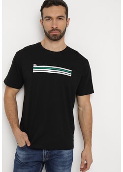 Czarna Bawełniana Koszulka z Nadrukiem na Przodzie Renessa ze sklepu Born2be Odzież w kategorii T-shirty męskie - zdjęcie 169867940