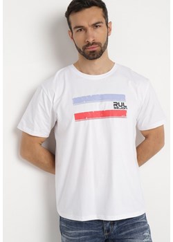 Biała Koszulka Bawełniana z Nadrukiem Junikobia ze sklepu Born2be Odzież w kategorii T-shirty męskie - zdjęcie 169867950