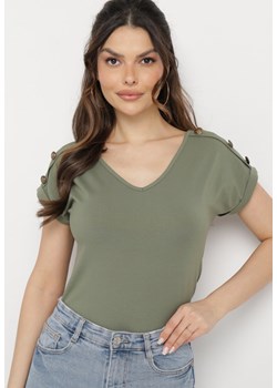 Zielony T-shirt Violante ze sklepu Born2be Odzież w kategorii Bluzki damskie - zdjęcie 169867990