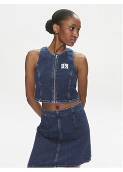 Calvin Klein Jeans Top J20J222799 Niebieski Slim Fit ze sklepu MODIVO w kategorii Bluzki damskie - zdjęcie 169871381