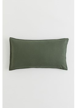 H & M - Poszewka na poduszkę wykonana ze spranego lnu - Zielony ze sklepu H&M w kategorii Poszewki na poduszki - zdjęcie 169871704