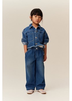 H & M - Dżinsy paper bag Wide Leg - Niebieski ze sklepu H&M w kategorii Spodnie dziewczęce - zdjęcie 169871830
