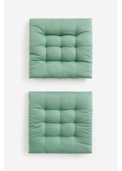 H & M - Bawełniana poduszka na krzesło 2-pak - Zielony ze sklepu H&M w kategorii Poduszki dekoracyjne - zdjęcie 169871834