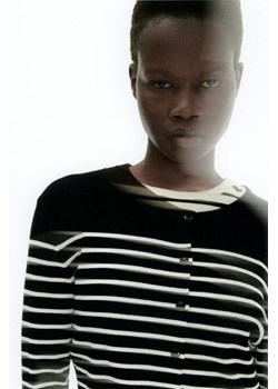 H & M - Kardigan w drobny splot - Czarny ze sklepu H&M w kategorii Swetry damskie - zdjęcie 169871914