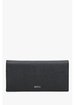 Estro: Duży czarny portfel męski ze skóry naturalnej ze sklepu Estro w kategorii Portfele damskie - zdjęcie 169873963
