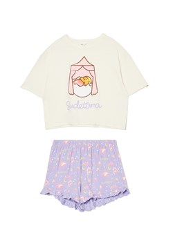 Cropp - Dwuczęściowa piżama Gudetama - kremowy ze sklepu Cropp w kategorii Piżamy damskie - zdjęcie 169878332