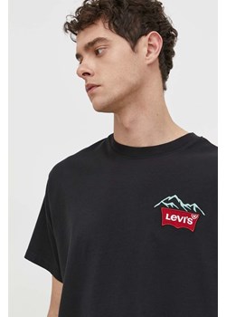Levi&apos;s t-shirt bawełniany męski kolor czarny z aplikacją ze sklepu ANSWEAR.com w kategorii T-shirty męskie - zdjęcie 169880061