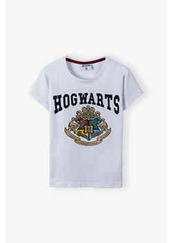 Bawełniany t-shirt dziewczęcy Harry Potter - biały ze sklepu 5.10.15 w kategorii Bluzki dziewczęce - zdjęcie 169880262