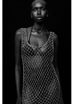 H & M - Siateczkowa sukienka plażowa z koralikami - Czarny ze sklepu H&M w kategorii Sukienki - zdjęcie 169882662