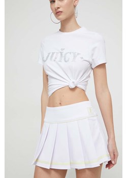 Juicy Couture spódnica kolor biały mini rozkloszowana ze sklepu ANSWEAR.com w kategorii Spódnice - zdjęcie 169887383