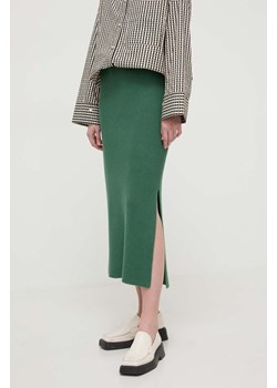 By Malene Birger spódnica kolor zielony midi prosta ze sklepu ANSWEAR.com w kategorii Spódnice - zdjęcie 169887391