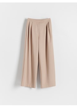Reserved - Szerokie spodnie - beżowy ze sklepu Reserved w kategorii Spodnie damskie - zdjęcie 169888342