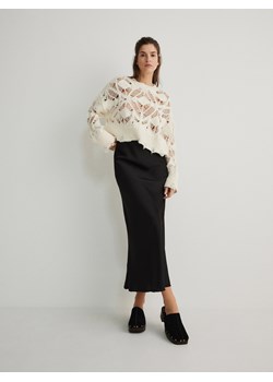 Reserved - Satynowa spódnica midi - czarny ze sklepu Reserved w kategorii Spódnice - zdjęcie 169891053