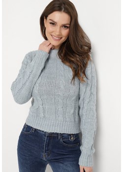 Jasnoniebieski Sweter Aahtela ze sklepu Born2be Odzież w kategorii Swetry damskie - zdjęcie 169893353