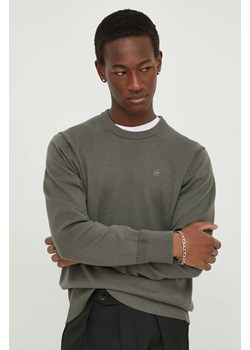 G-Star Raw sweter z domieszką wełny męski kolor zielony lekki ze sklepu ANSWEAR.com w kategorii Swetry męskie - zdjęcie 169904231