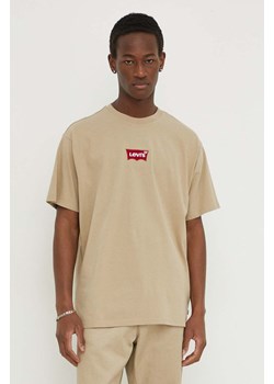 Levi&apos;s t-shirt bawełniany męski kolor beżowy z aplikacją ze sklepu ANSWEAR.com w kategorii T-shirty męskie - zdjęcie 169904501