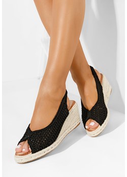 Czarne sandały na koturnie Xiomara ze sklepu Zapatos w kategorii Sandały damskie - zdjęcie 169905313