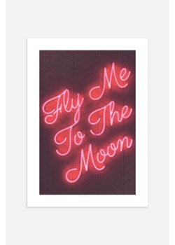 H & M - Fly Me Neon Plakat - Czerwony ze sklepu H&M w kategorii Plakaty - zdjęcie 169907560