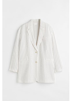 H & M - Marynarka oversize - Biały ze sklepu H&M w kategorii Marynarki damskie - zdjęcie 169907832