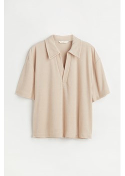 H & M - Top z frotte - Beżowy ze sklepu H&M w kategorii Bluzki damskie - zdjęcie 169907851