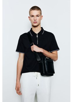 H & M - Top polo z suwakiem u góry Slim Fit - Czarny ze sklepu H&M w kategorii T-shirty męskie - zdjęcie 169907924