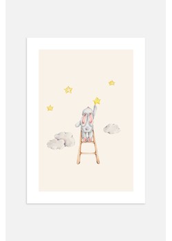 H & M - Bunny Picking Stars Plakat - Pomarańczowy ze sklepu H&M w kategorii Plakaty - zdjęcie 169908054