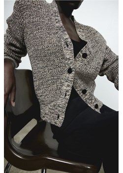 H & M - Kardigan z watowanymi ramionami - Beżowy ze sklepu H&M w kategorii Swetry damskie - zdjęcie 169908232
