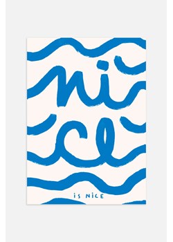 H & M - Nice Is Nice Plakat - Niebieski ze sklepu H&M w kategorii Dekoracje ścienne - zdjęcie 169908801