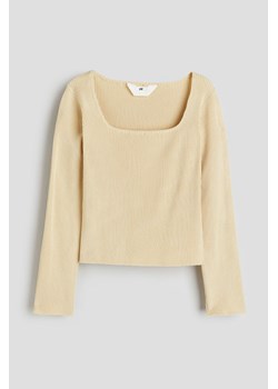 H & M - Sweter o splocie w prążki - Żółty ze sklepu H&M w kategorii Swetry dziewczęce - zdjęcie 169908912
