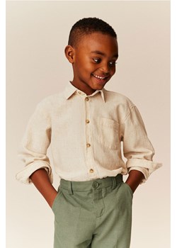 H & M - Koszula z domieszką lnu - Beżowy ze sklepu H&M w kategorii Koszule chłopięce - zdjęcie 169908954