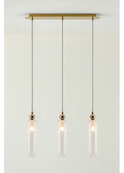 H & M - Potrójna lampa sufitowa z prążkowanego szkła - Złoty ze sklepu H&M w kategorii Lampy wiszące - zdjęcie 169909010